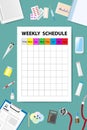 Weekly Schedule on the medical table vector