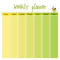 Weekly school Planner. Note paper, Notes, to do list.