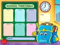Weekly school timetable template 9 Royalty Free Stock Photo