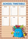 Weekly school timetable template 4 Royalty Free Stock Photo