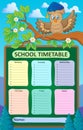 Weekly school timetable topic 1 Royalty Free Stock Photo