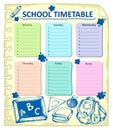Weekly school timetable topic 4 Royalty Free Stock Photo