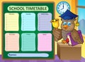Weekly school timetable topic 9 Royalty Free Stock Photo