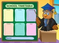 Weekly school timetable topic 8 Royalty Free Stock Photo