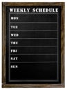 Weekly Shedule Chalk Board Royalty Free Stock Photo