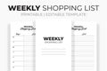 Weekly Shopping List KDP Interior