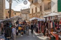 Weekly street market in the town of Santanyi Royalty Free Stock Photo