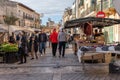 Weekly street market in the town of Santanyi Royalty Free Stock Photo