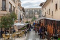 Weekly street market in the town of Santanyi Royalty Free Stock Photo