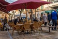 Weekly street market in the town of Santanyi Royalty Free Stock Photo