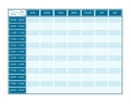Weekly Template for Seven Days with Timeline Royalty Free Stock Photo