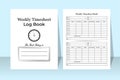 Weekly timesheet log book KDP interior. Business and office employee time management journal template. KDP interior notebook. Royalty Free Stock Photo