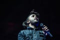 The Weeknd in concert at Madison Square Garden in New York City