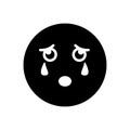 Black solid icon for Weep, cry and emotion Royalty Free Stock Photo