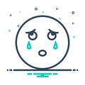 Black mix icon for Weep, cry and mourn Royalty Free Stock Photo