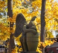 Weeping Angel at autumn Royalty Free Stock Photo