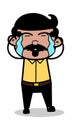 Weeping - Indian Cartoon Man Father Vector Illustration