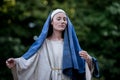 The weeping Madonna. Dutch artist performing during the International Festival of Living Statues, Bucharest, Romania, June 2017