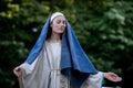 The weeping Madonna. Dutch artist performing during the International Festival of Living Statues, Bucharest, Romania, June 2017