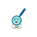 A weeping magnifying glass cartoon character concept Royalty Free Stock Photo