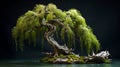 weeping willow bonsai tree Royalty Free Stock Photo