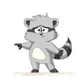 Weepy Cartoon Racoon Royalty Free Stock Photo