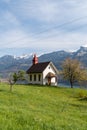 Little chapel in the alps in Weesen in Switzerland