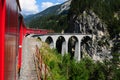 WEF: The Glacier Express Unesco World Heritage train at the Royalty Free Stock Photo