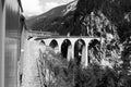 Switzerland:The Glacier Express Unesco World Heritage train at the Royalty Free Stock Photo