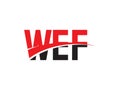 WEF Letter Initial Logo Design Vector Illustration