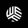 WEF letter logo design on black background. WEF creative initials letter logo concept. WEF letter design