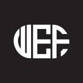 WEF letter logo design. WEF monogram initials letter logo concept. WEF letter design in black background