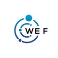 WEF letter technology logo design on white background. WEF creative initials letter IT logo concept. WEF letter design