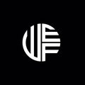 WEF logo WEF icon WEF monogram WEF letter minimalist Circle flat Unique modern abstract logo design Royalty Free Stock Photo