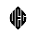 WEG circle letter logo design with circle and ellipse shape. WEG ellipse letters with typographic style. The three initials form a Royalty Free Stock Photo