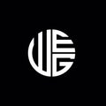 WEG logo WEG icon WEG monogram WEG letter minimalist Circle flat Unique modern abstract logo design Royalty Free Stock Photo