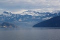 Weggis Village on Lake Lucerne, Swiss Alps, Switzerland Royalty Free Stock Photo