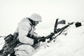 Wehrmacht machine-gunner. Black and white photo.