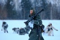 Wehrmacht machine-gunner in the snowstorm.