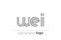 WEI modern geometric typography logo Royalty Free Stock Photo