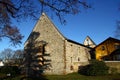 Weida, Germany - January 27, 2024: The Nonnenhof Protestant church and the Dominican monastery ruins, located in the town of Weida