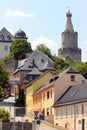 Weida, Germany - June 18, 2023: Osterburg Castle, a castle located conspicuously on a hill in the middle of the town of Weida in