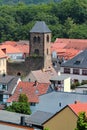 Weida, Germany - June 18, 2023: View of the town of Weida in the county of Greiz in the German state of Thuringia from the