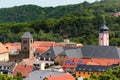 Weida, Germany - June 18, 2023: View of the town of Weida in the county of Greiz in the German state of Thuringia from the