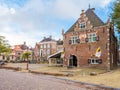 Weigh house and Market Square in downtown Workum, Friesland, Net Royalty Free Stock Photo