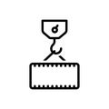 Black line icon for Weigh, heft and have a weight of Royalty Free Stock Photo