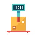 Weigh package flat illustration