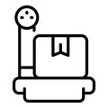 Weigh package icon outline vector. Parcel weight