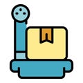 Weigh package icon vector flat