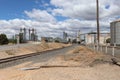 The weighbridge and grain silos at Dunolly railway station and grain storage facility Royalty Free Stock Photo